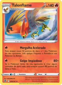 Carta Talonflame da coleção Silver Tempest