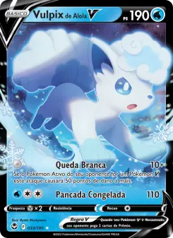 Carta Alolan Vulpix V da coleção Silver Tempest