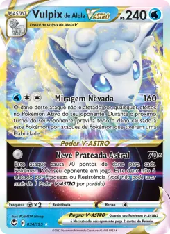 Carta Alolan Vulpix VSTAR da coleção Silver Tempest