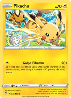 Carta Pikachu da coleção Silver Tempest
