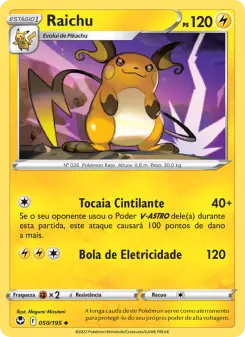 Carta Raichu da coleção Silver Tempest