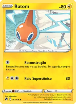 Carta Rotom da coleção Silver Tempest