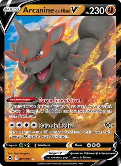 Carta Hisuian Arcanine V da coleção Silver Tempest