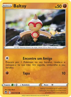 Carta Baltoy da coleção Silver Tempest