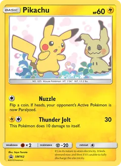Carta Pikachu da coleção SM Black Star Promos