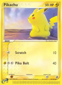 Carta Pikachu da coleção Sandstorm