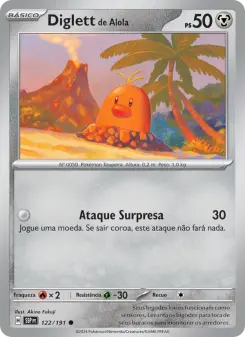 Carta Alolan Diglett da coleção Surging Sparks