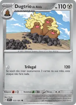 Carta Alolan Dugtrio da coleção Surging Sparks