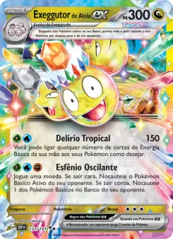 Carta Alolan Exeggutor ex da coleção Surging Sparks