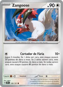 Carta Zangoose da coleção Surging Sparks