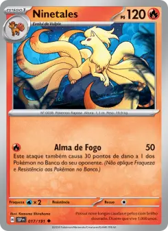 Carta Ninetales da coleção Surging Sparks
