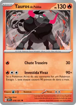 Carta Paldean Tauros da coleção Surging Sparks
