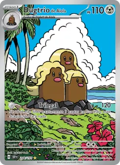 Carta Alolan Dugtrio da coleção Surging Sparks
