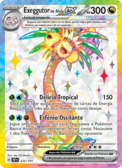 Carta Alolan Exeggutor ex da coleção Surging Sparks