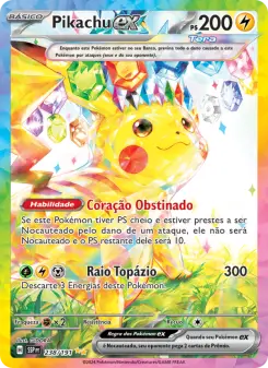 Pikachu ex, carta chase da coleção Surging Sparks