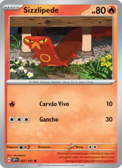 Carta Sizzlipede da coleção Surging Sparks
