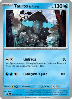 Carta Paldean Tauros da coleção Surging Sparks