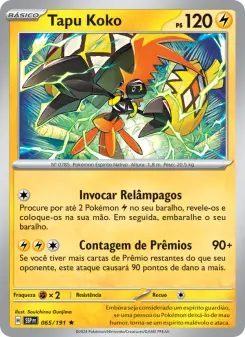 Carta Tapu Koko da coleção Surging Sparks