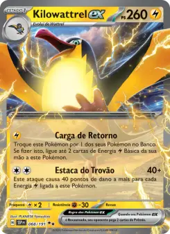Carta Kilowattrel ex da coleção Surging Sparks