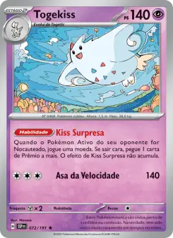 Carta Togekiss da coleção Surging Sparks