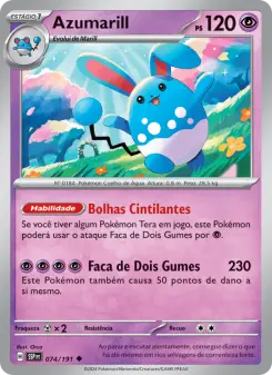Carta Azumarill da coleção Surging Sparks