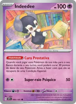 Carta Indeedee da coleção Surging Sparks