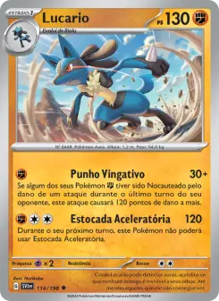 Carta Lucario da coleção Scarlet & Violet