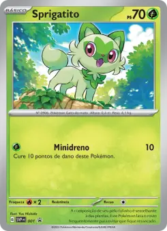 Carta Sprigatito da coleção Scarlet & Violet