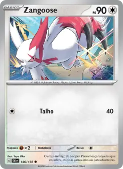 Carta Zangoose da coleção Scarlet & Violet