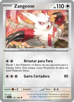 Carta Zangoose da coleção Scarlet & Violet