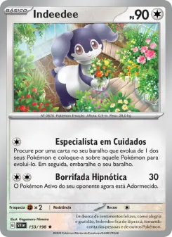 Indeedee 153/198, exemplo de carta rara de Pokémon