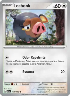 Carta Lechonk da coleção Scarlet & Violet