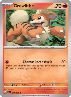 Carta Growlithe da coleção Scarlet & Violet