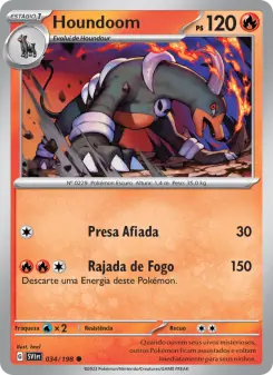 Carta Houndoom da coleção Scarlet & Violet