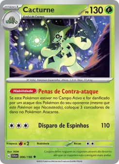 Cacturne 6/198, exemplo de carta incomum de Pokémon