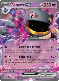 Carta Banette ex da coleção Scarlet & Violet