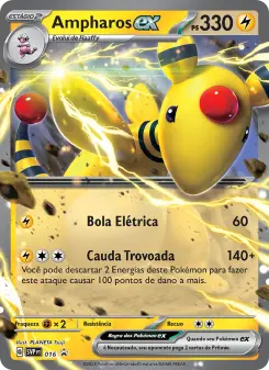Carta Ampharos ex da coleção SVP Black Star Promos