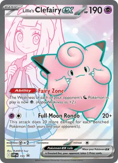 Carta Lillie's Clefairy ex da coleção SVP Black Star Promos