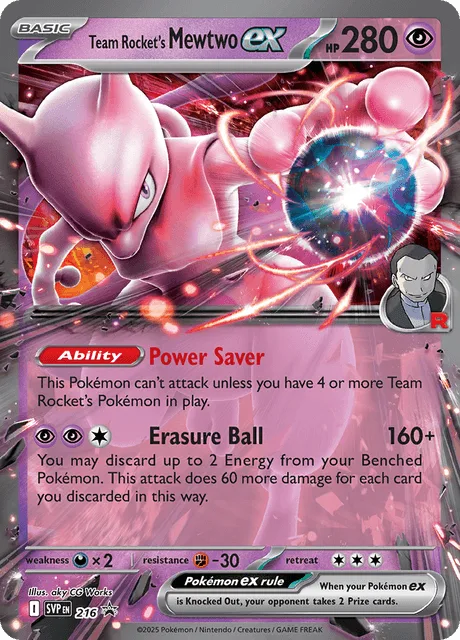 Carta Team Rocket's Mewtwo ex