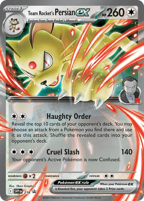 Carta Team Rocket's Persian ex