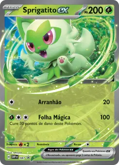 Carta Sprigatito ex da coleção SVP Black Star Promos