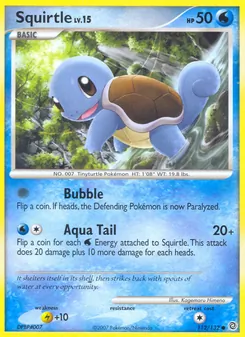Carta Squirtle da coleção Secret Wonders