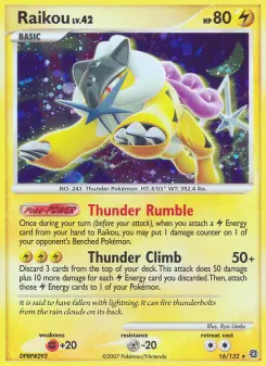 Carta Raikou da coleção Secret Wonders