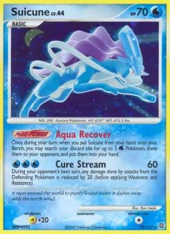 Carta Suicune da coleção Secret Wonders