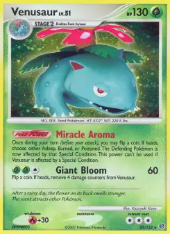 Carta Venusaur da coleção Secret Wonders