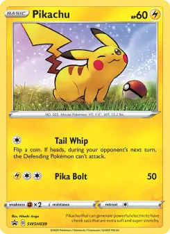 Carta Pikachu da coleção SWSH Black Star Promos
