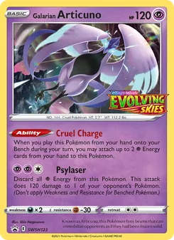 Carta Galarian Articuno da coleção SWSH Black Star Promos