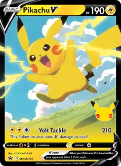 Carta Pikachu V da coleção SWSH Black Star Promos