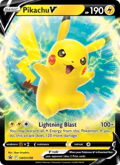 Carta Pikachu V da coleção SWSH Black Star Promos
