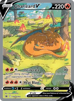 Carta Charizard V da coleção SWSH Black Star Promos